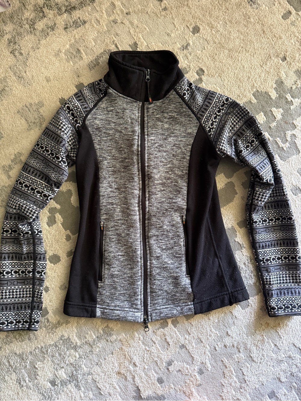 Kerrits Black & Gray Patterned-Sleeve Jacket